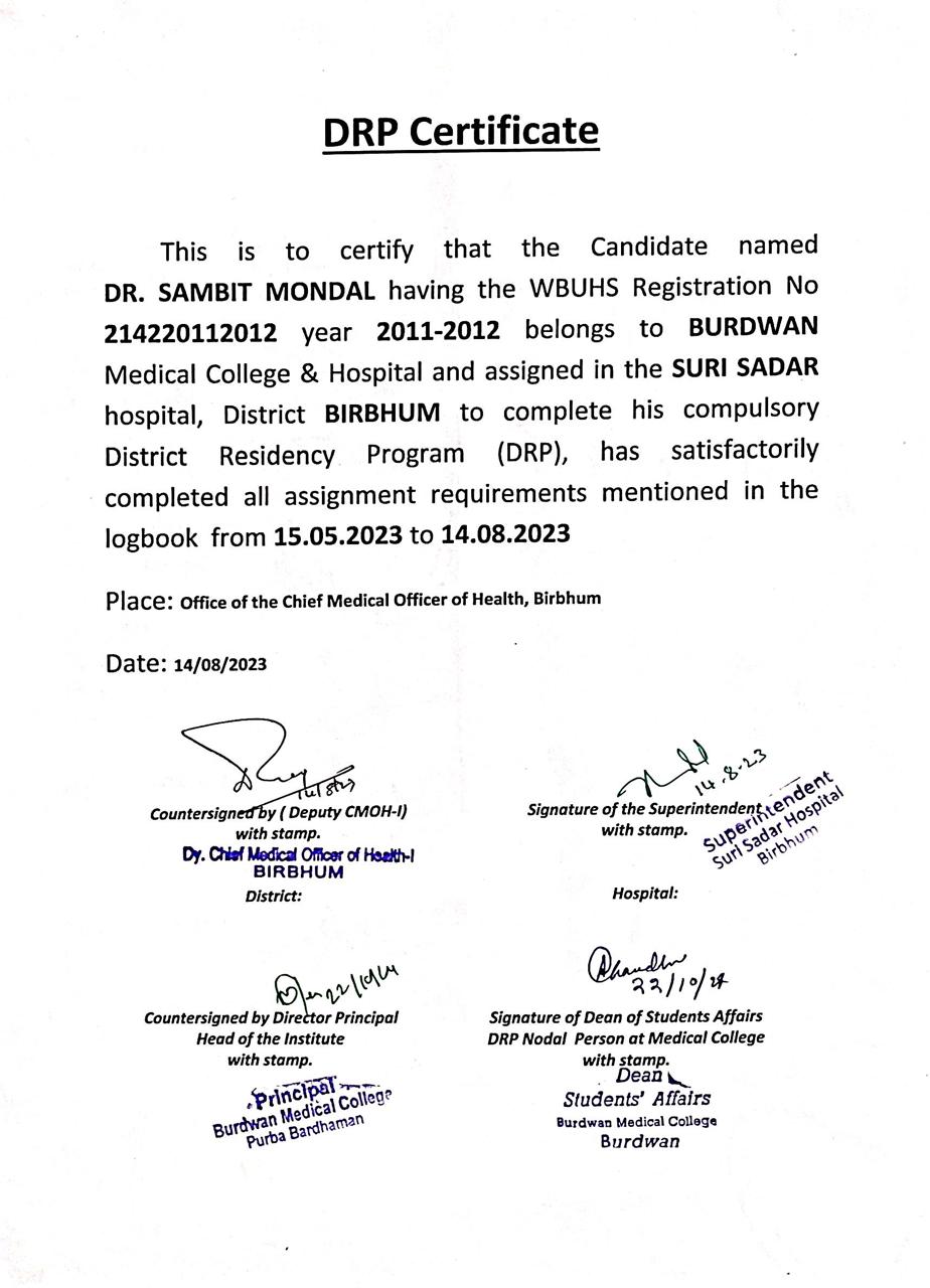Dr Sambit Mondal treating patient in Bankura clinic