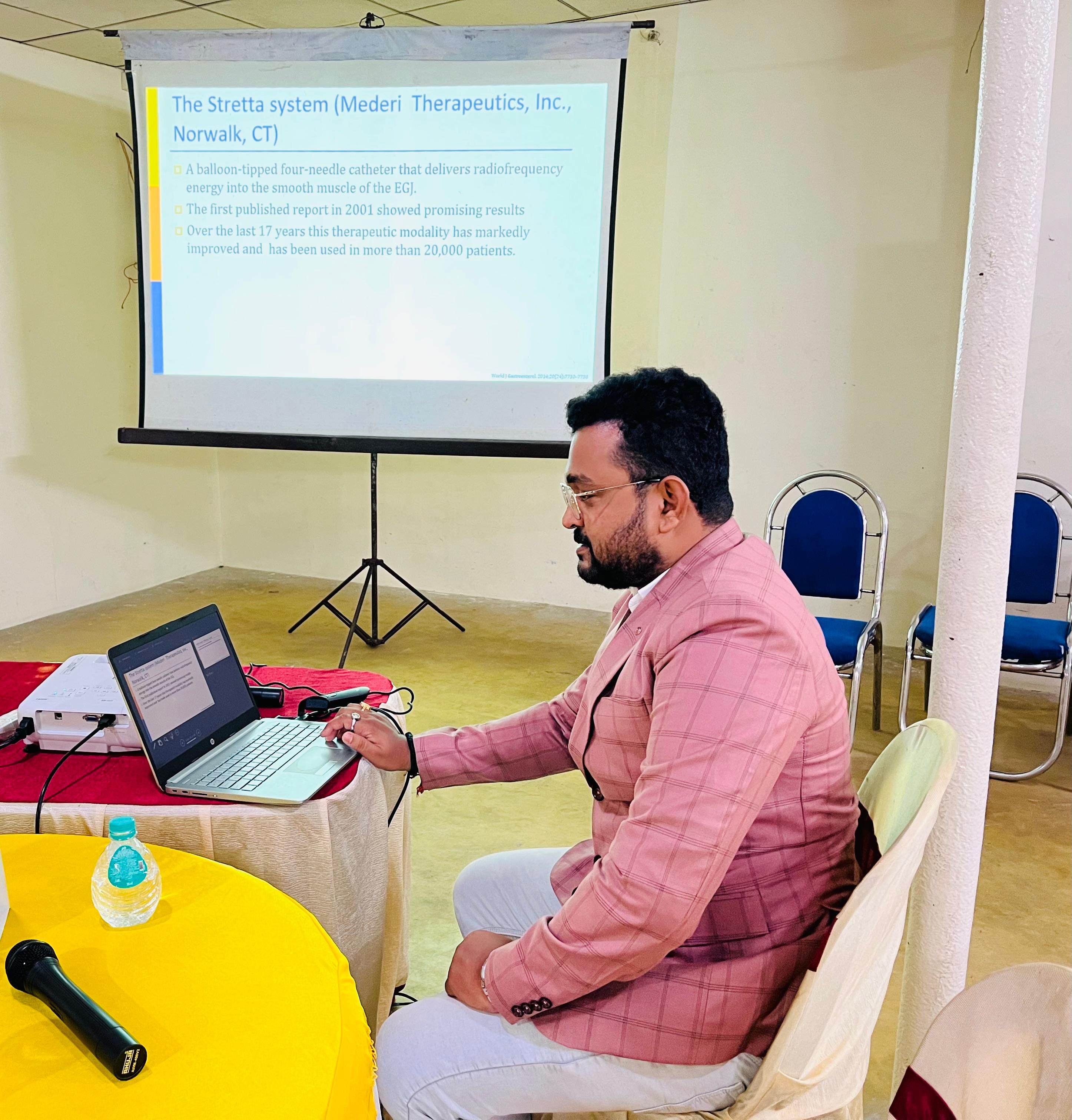 Dr Sambit Mondal treating patient in Bankura clinic